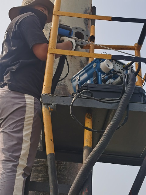 慶洋化工有限公司管道廢氣排放現場檢測